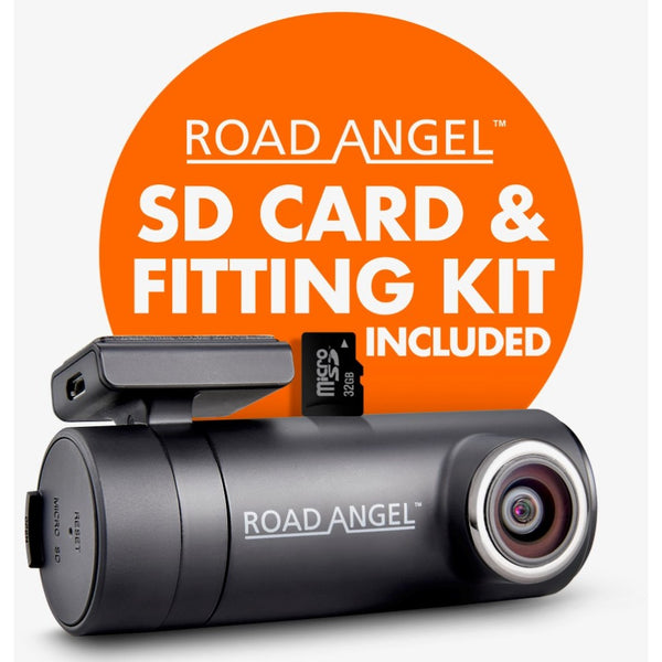 Road Angel Halo Drive High Res 1440p Dash Cam Complete with SD Card and Hardwire Kit